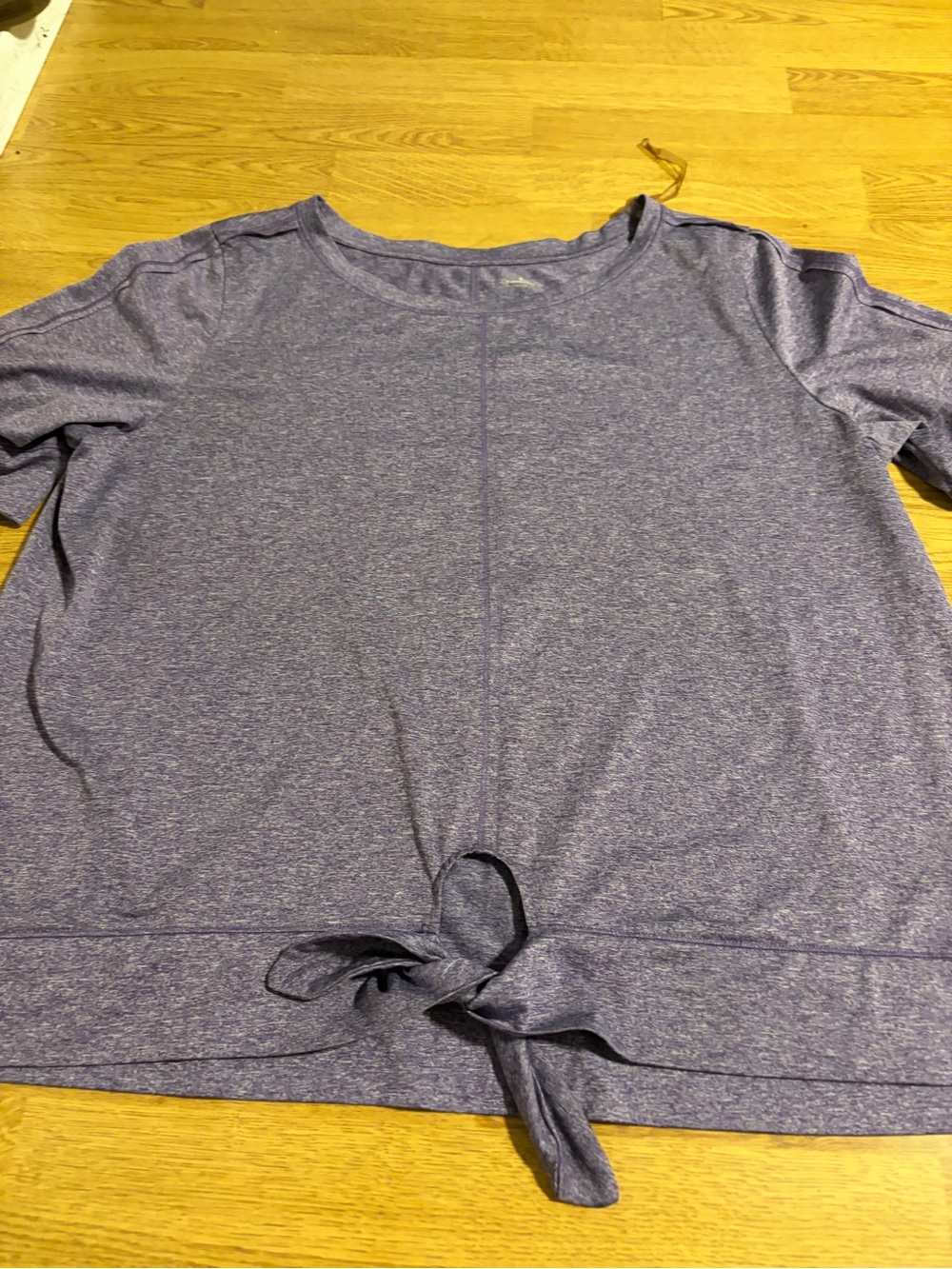 St. John's Bay Heathered Purple Tie-Front athlesuire Top - XL